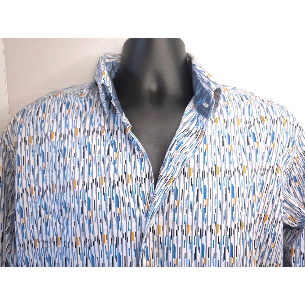 Paulo Solari XL Performance Stretch‎ Modern Fit Abstract Print Button Down Cuff